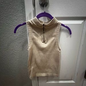 Cotton candy ribbed mock neck crop top size S/M